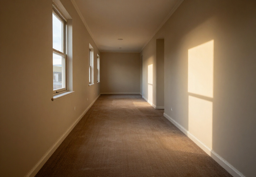 Dry, clean subfloor in the same Granville home after moisture removal