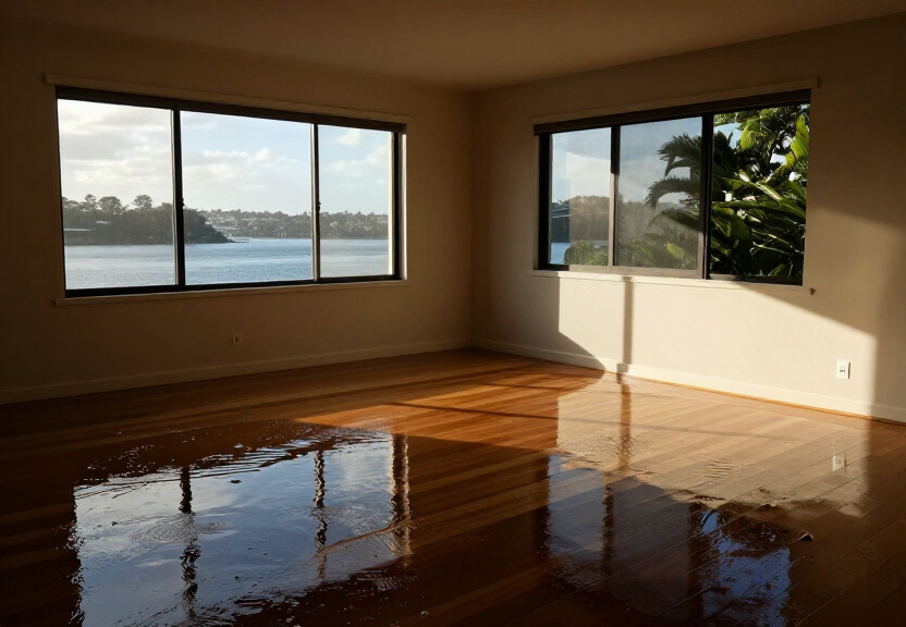 Damp, mouldy subfloor in a Granville home before treatment